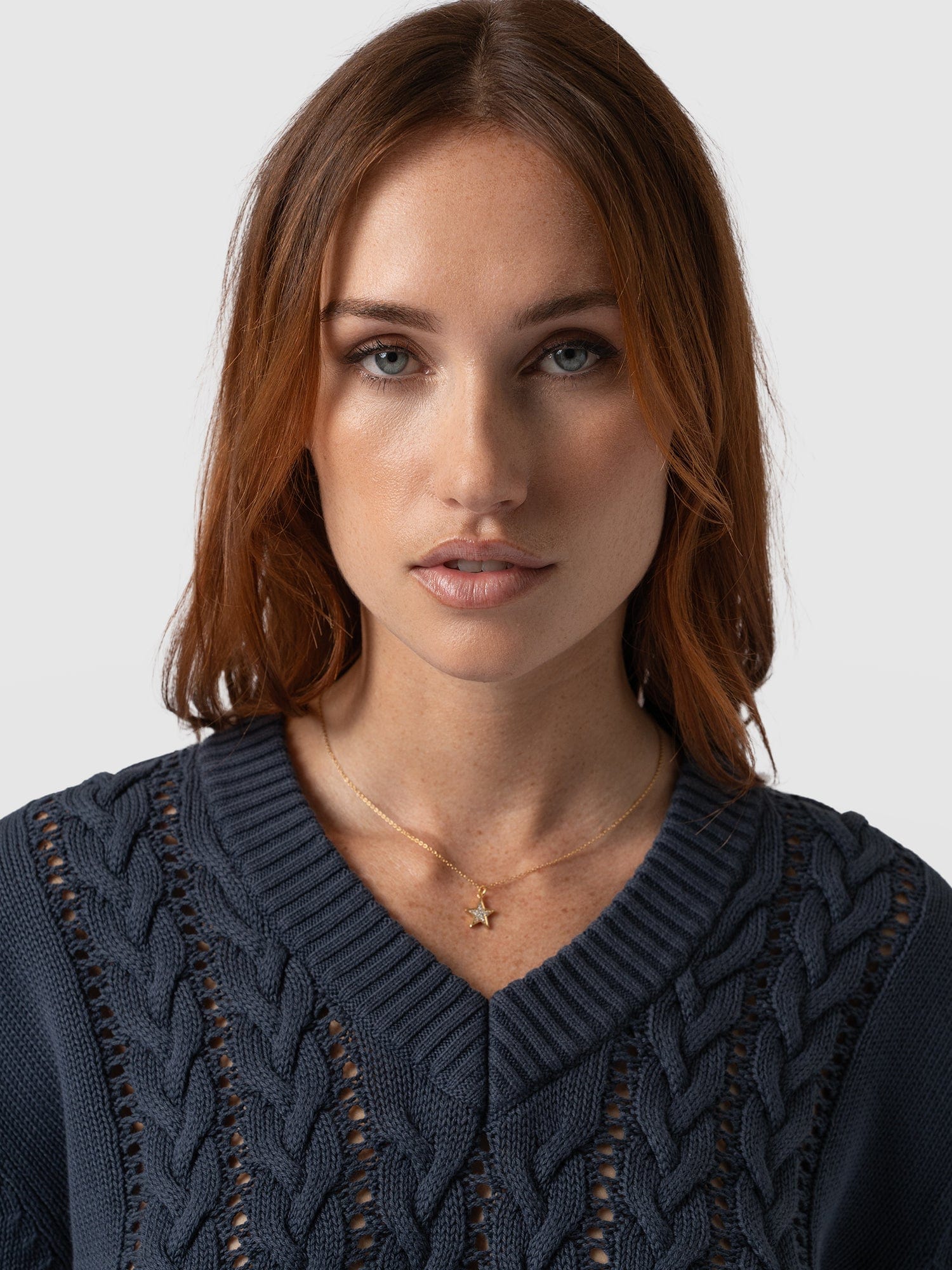 Cotton Cable Knit Jumper - Navy